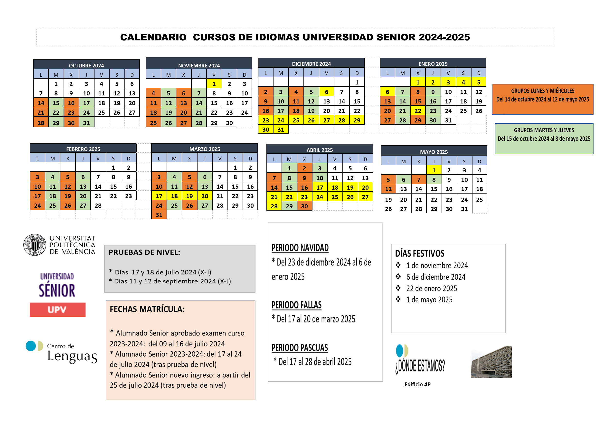 CALENDARIO CURSOS SENIOR 2024 25